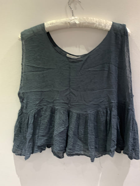 RitaNoTiara Midnight Cotton Frill Tank