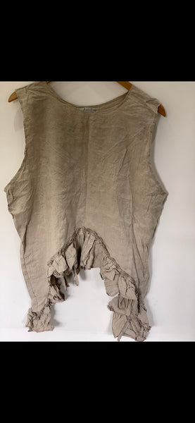 Asymmetric linen top