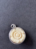 Joan Slifka Carved Rose Pendant with cherub