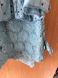 RitaNoTiara Teal cropped Eudora crochet patched pants