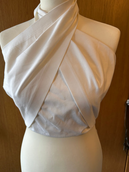 BNWT Reiss Alanis open back backless top white UK 12 EU 40 US 8 halterneck tie