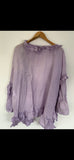 RitaNoTiara Lavender cotton silk voile ruffle 2 piece suit