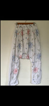 OOAK cutwork vintage floral Harem Pants