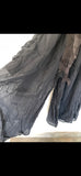 RitaNoTiara black gauze cotton wide leg big pocket pants