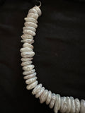 Old stock Large luminous white coin pearl Necklace