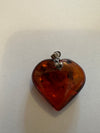 Baltic Amber and silver heart pendant