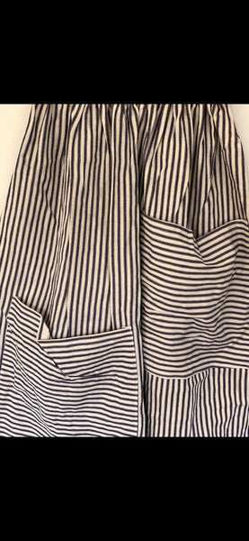 RitaNoTiara Blue stripe vintage ticking big pocket pants