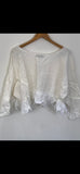 RitaNoTiara White linen boxy frill top