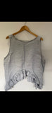 Asymmetric linen top Pale Grey