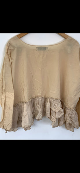 RitaNoTiara Cream voile frill  top longer