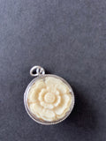 Joan Slifka Carved Rose Pendant with cherub