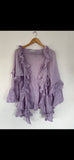 RitaNoTiara Lavender cotton silk voile ruffle 2 piece suit