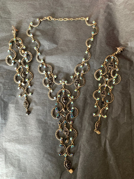 Joan Slifka Rare Long Drop Earrings Turquoise & Sugilite