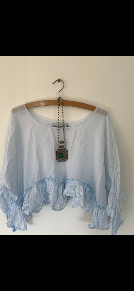 Cream Gauze Cotton Oversized Top One Size
