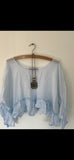 RitaNoTiara Romy cropped pale blue  top