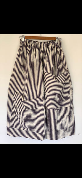 RitaNoTiara Blue stripe vintage ticking big pocket pants