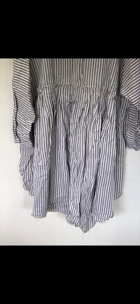 Ready to Ship May Ticking Stripe  Cotton Dress One Size