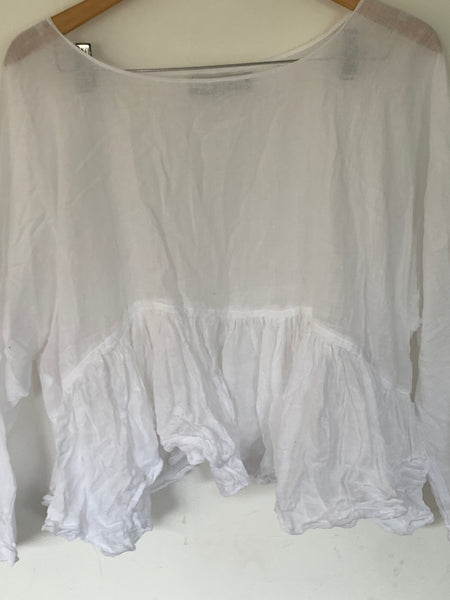 White Gauze Cotton Oversized Top One Size