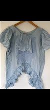 Pale Blue Vintage crochet sleeveless Top
