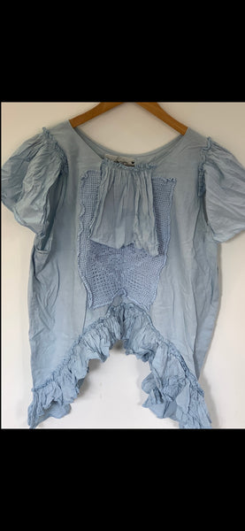 Pale Blue Vintage crochet sleeveless Top