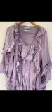 RitaNoTiara Lavender cotton silk voile ruffle 2 piece suit