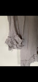 Pale Grey Janey raw edge pirate shirt