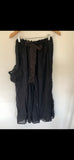 RitaNoTiara black gauze cotton wide leg big pocket pants