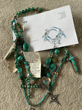 Kim Yubeta Turquoise Cross Charm Necklace