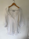 Saffy White Linen Prairie Top One Size