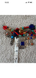 Kim Yubeta OOAK cross charm bracelet lapis spiny silver cert south western boho