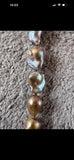 Edison Baroque pearl bracelet with turquoise  button.
