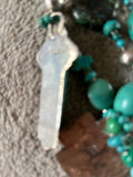 Kim Yubeta Turquoise Cross Charm Necklace