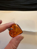 Baltic Amber and silver heart pendant