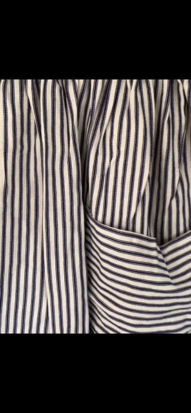 RitaNoTiara Blue stripe vintage ticking big pocket pants