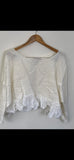 RitaNoTiara White linen boxy frill top