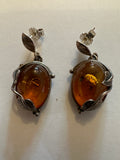 Baltic Amber and silver drop earrings