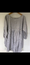 Ready to Ship May Ticking Stripe  Cotton Dress One Size