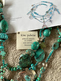 Kim Yubeta Turquoise Cross Charm Necklace