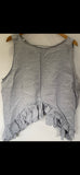Asymmetric linen top Pale Grey