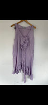 RitaNoTiara Lavender cotton silk voile ruffle 2 piece suit