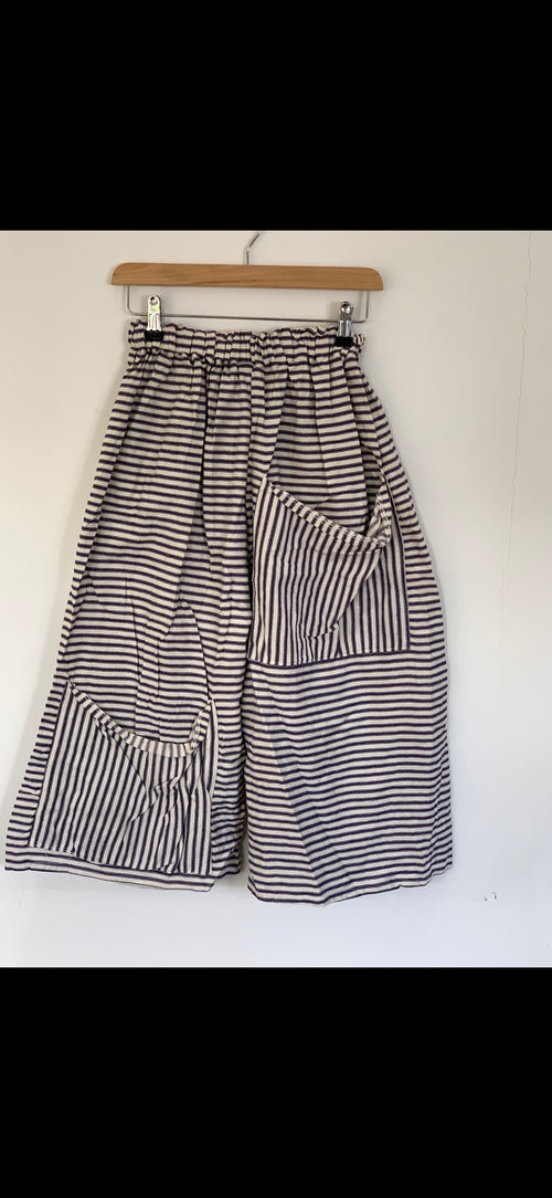 RitaNoTiara Blue stripe ticking big pocket pants