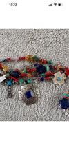 Kim Yubeta OOAK cross charm bracelet lapis spiny silver cert south western boho