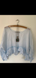 RitaNoTiara Romy cropped pale blue  top