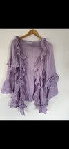 RitaNoTiara Lavender cotton silk voile ruffle 2 piece suit