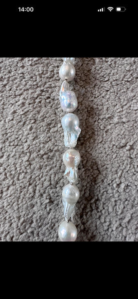 New white Edison pearl choker needs ties attaching.