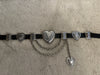 BNWOT Streets Ahead Mia Heart leather belt L black silver made in USA adjustable