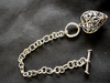 Vintage Silver Filigree T Bar Bracelet with large Heart charm