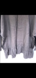Boxy oversized slate linen top