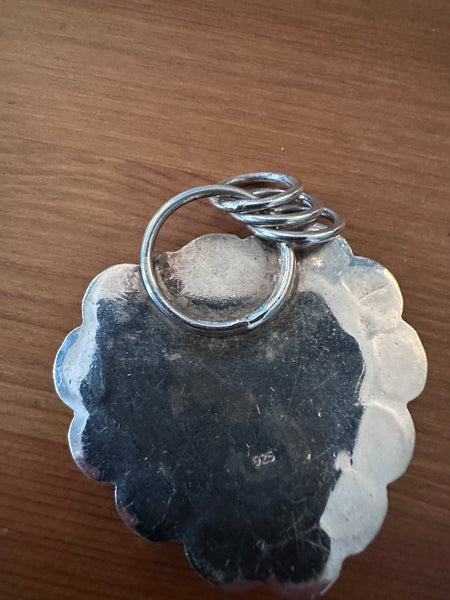 925 Silver and turquoise large heart pendant