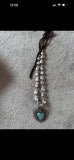 Deeta by Design baroque pearl necklace large turquoise with silver heart new